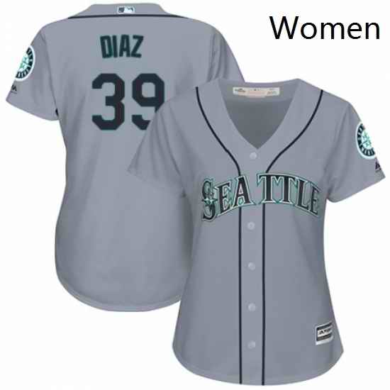Womens Majestic Seattle Mariners 39 Edwin Diaz Replica Grey Road Cool Base MLB Jersey